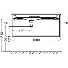 Модуль под раковину Nouvelle Vague 100х50,7х45,5 см, 2 ящика, миндальный сатин EB3032-S51 Jacob Delafon