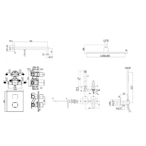 Комплект для душа PAFFONI Elle KITLEQ518CR105KING