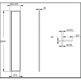 Душевая перегородка Walk-In Nouvelle Vague 30х200 см, 6 мм, черный профиль E94WS30-B1 Jacob Delafon