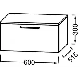 Тумба для ванной Odeon Rive Gauche 1 ящик, ручка хром, серый антрацит, подвесной монтаж 60х51,5 см EB2537-R5-N14 Jacob Delafon