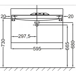 Модуль под раковину Rythmik 59,5х36х63,4 см, малиновый глянцевый, 3 выдвижных ящика EB1306-R3 Jacob Delafon
