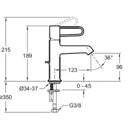 Смеситель для умывальника Odeon Rive Gauche хром / белый, неповоротный излив, без донного клапана E21029-00-CP Jacob Delafon
