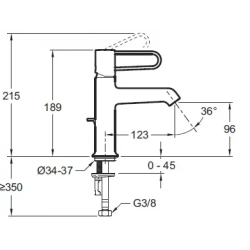 Смеситель для умывальника Odeon Rive Gauche хром / белый, неповоротный излив, без донного клапана E21029-00-CP Jacob Delafon