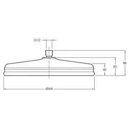 Лейка верхнего душа Katalyst антикальк, 31 см, round, без держателя E13694-CP Jacob Delafon