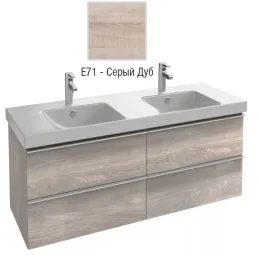 Модуль с раковиной Odeon Up 140 см, серый дуб, подвесной монтаж E4779-00+EB997-E71 Jacob Delafon