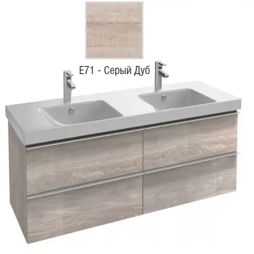 Модуль с раковиной Odeon Up 140 см, серый дуб, подвесной монтаж E4779-00+EB997-E71 Jacob Delafon