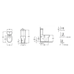 Унитаз-компакт Cleo 1889 37х67 см, универсальный выпуск, нижняя подводка, безободковый, без сиденья ETAC212-0+UJAC102-0 Jacob Delafon