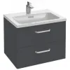 Модуль под раковину Vox 60х46х45,2 см, серый антрацит блестящий, изогнутая ручка, 2 выдвижных ящика EB2080-R1-442 Jacob Delafon