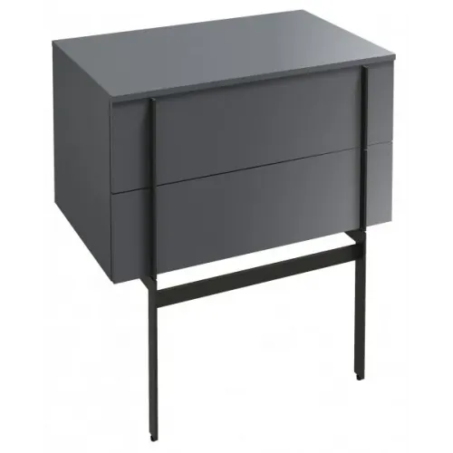 Тумба для ванной Nouvelle Vague 2 ящика, пепельный матовый, подвесной монтаж 80х51,2 см EB3054-M77 Jacob Delafon