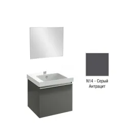 Комплект мебели для ванной Odeon Up 60 см, серый антрацит, без подсветки, подвесной монтаж E4778-00+EB1080-NF+EB877-N14 Jacob Delafon