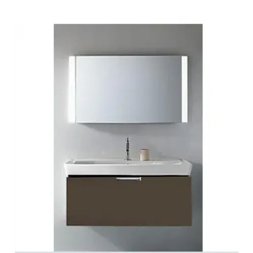 Комплект мебели для ванной Reve 100 см, светло-коричневый блестящий лак, 1 выдвижной ящик, полотно, с подсветкой, подвесной монтаж E4801-00+EB576-NF+EB1132-G80 Jacob Delafon