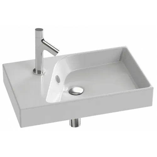 Модуль с раковиной Rythmik 80 см, левая, с 1 отверстием для смесителя, квебекский дуб, подвесной монтаж EXP112-Z-00+EB1302-E10/У Jacob Delafon