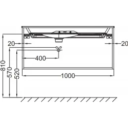 Комплект мебели для ванной Nouvelle Vague 101 см, ментол сатин, 2 ящика с доводчиком, подвесной монтаж, с подсветкой EB3049-NF+EXAQ112-Z-00+EB3032-S43 Jacob Delafon