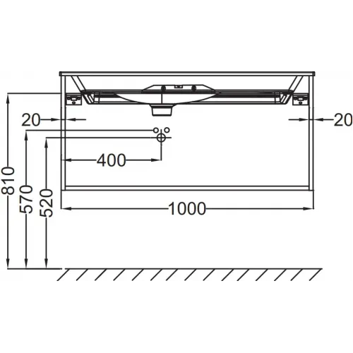 Комплект мебели для ванной Nouvelle Vague 101 см, ментол сатин, 2 ящика с доводчиком, подвесной монтаж, с подсветкой EB3049-NF+EXAQ112-Z-00+EB3032-S43 Jacob Delafon