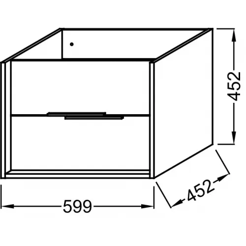 Модуль под раковину Vivienne 59,9х45,2х45,2 см, корпус дуб давос, фасад белый глянцевый EB1666-E75-J5 Jacob Delafon