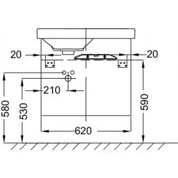 Модуль под раковину Odeon Up 62х38,4х73,8 см, правосторонняя, 3 ящика, квебекский дуб EB991D-E10 Jacob Delafon