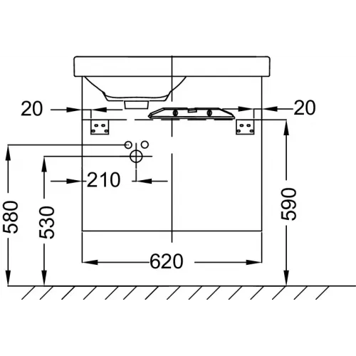 Модуль под раковину Odeon Up 62х38,4х73,8 см, правосторонняя, 3 ящика, квебекский дуб EB991D-E10 Jacob Delafon
