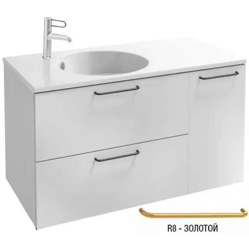 Модуль под раковину Odeon Rive Gauche 100х50,8х56,8 см, 2 ящика + 1 дверь, ручки золото, белый EB2544-R8-N18 Jacob Delafon