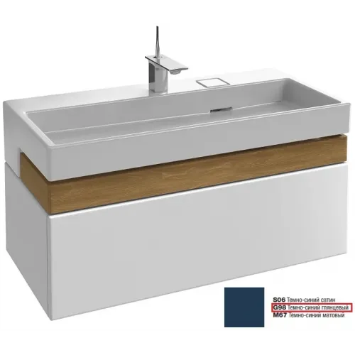 Модуль под раковину Terrace 100х48х38 см, темно-синий блестящий, верхний ящик из цельного дерева, система push-to-open EB1187-G98 Jacob Delafon