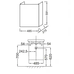 Модуль под раковину Odeon Up 48,5х21,5х59,1 см, серый антрацит EB863-N14 Jacob Delafon