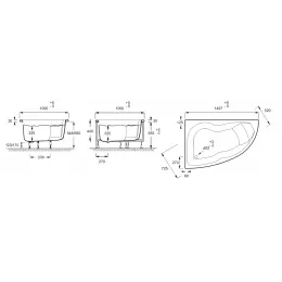 Акриловая ванна Micromega Duo 150х100 см, левосторонняя, с каркасом и панелью, асимметричная E60221-00 Jacob Delafon