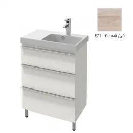 Модуль с раковиной Odeon Up 65 см, серый дуб, левосторонняя, подвесной монтаж E4758G-00+EB991G-E71 Jacob Delafon