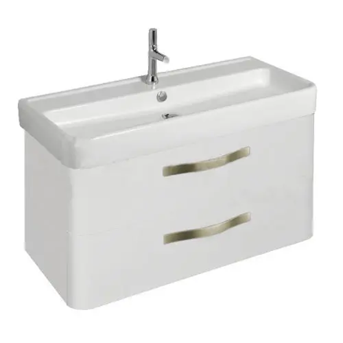 Модуль с раковиной Replay 100 см, два ящика, плавное закрытие, раковина со столешницей,белый, подвесной монтаж E4491-00+EB1047-G1C Jacob Delafon