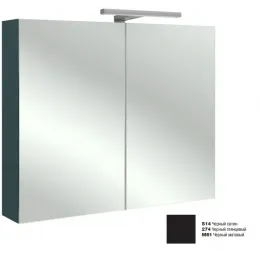 Зеркало Rythmik 80х65 см, шкаф, подсветка, черный лак, с подсветкой EB796RU-274 Jacob Delafon