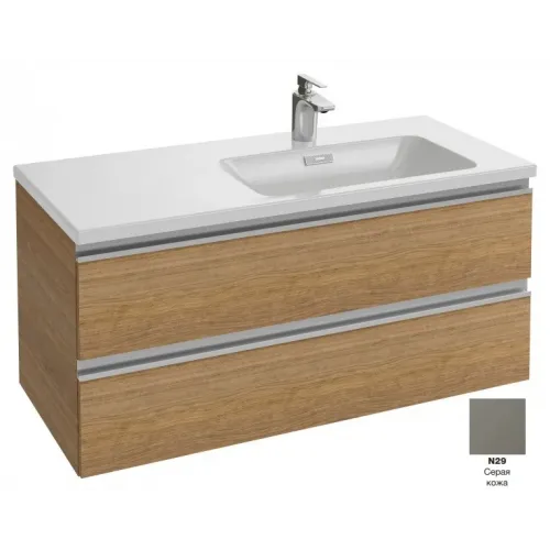 Модуль под раковину Vox 100х45х46 см, серая кожа, 2 ящика, встроенные ручки EB2026-RA-N29 Jacob Delafon