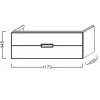 Модуль под раковину Reve 117х43,5х44,5 см, светло-коричневый блестящий лак, 2 выдвижных ящика, 2 съемных поддона для аксессуаров EB1137-G80 Jacob Delafon