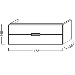 Модуль под раковину Reve 117х43,5х44,5 см, светло-коричневый блестящий лак, 2 выдвижных ящика, 2 съемных поддона для аксессуаров EB1137-G80 Jacob Delafon