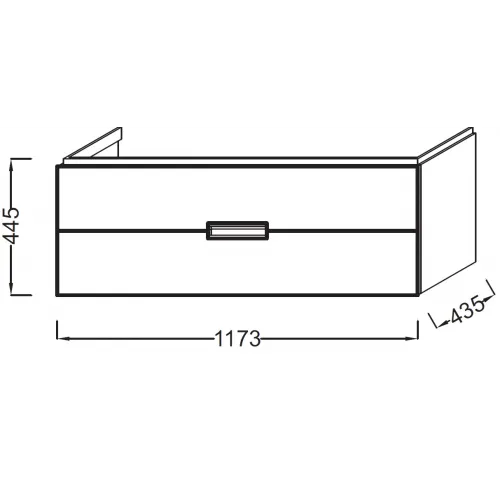 Модуль под раковину Reve 117х43,5х44,5 см, светло-коричневый блестящий лак, 2 выдвижных ящика, 2 съемных поддона для аксессуаров EB1137-G80 Jacob Delafon
