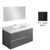 Комплект мебели для ванной Odeon Up 120 см, черное дерево меламин, с 2-мя выдвижными ящиками, 1 дверцей справа, подвесной монтаж EB1084-NF+EB891-E15+E4731-00 Jacob Delafon