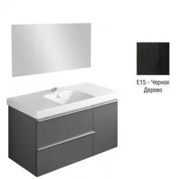 Комплект мебели для ванной Odeon Up 120 см, черное дерево меламин, с 2-мя выдвижными ящиками, 1 дверцей справа, подвесной монтаж EB1084-NF+EB891-E15+E4731-00 Jacob Delafon