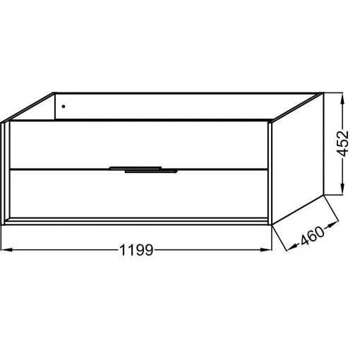 Модуль под раковину Vivienne 120х46х45,2 см, фасад и корпус: белый меламин, ручки хром EB1509-N18-N18 Jacob Delafon