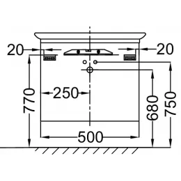 Модуль под раковину Presqu'ile 50х41х45,2 см, 2 ящика, светло-коричневый глянцевый EB1102-G80 Jacob Delafon
