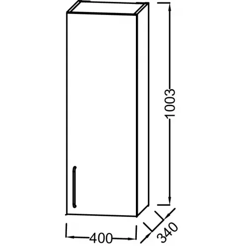 Шкаф Odeon Rive Gauche 40х34х100,3 см, шарниры справа, 2 полки, дуб табак, ручки - черный EB2571D-R9-E52 Jacob Delafon