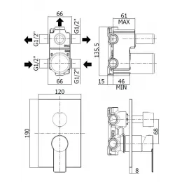 Смеситель для душа Paffoni Tango TA019CR/M