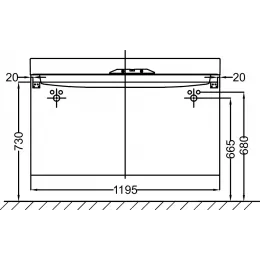 Модуль под раковину Rythmik 119,5х45х63,4 см, 3 ящика, белый глянцевый EB1311-N18 Jacob Delafon