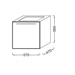 Модуль под раковину Struktura 57х47х56 см, белый блестящий, 1 выдвижной ящик EB1284-N18 Jacob Delafon