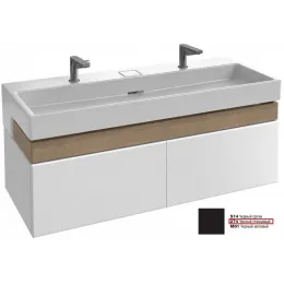 Модуль под раковину Terrace 120х48х38 см, 2 розетки, черный глянцевый, верхний ящик из цельного дерева, система push-to-open EB1733RU-274 Jacob Delafon