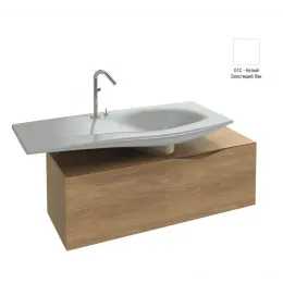 Модуль с раковиной Stillness 120 см, белый блестящий лак, смещенная установка раковины, подвесной монтаж E1292-00+EB2001-G1C Jacob Delafon