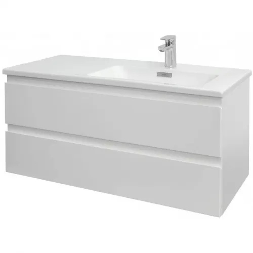 Модуль под раковину Madeleine 99,8х46,2х45,2 см, 2 ящика, встроенные ручки, белый матовый, для правосторонней раковины EB2055-J51 Jacob Delafon