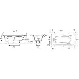 Акриловая ванна Corvette 170х75 см E60901-00 Jacob Delafon