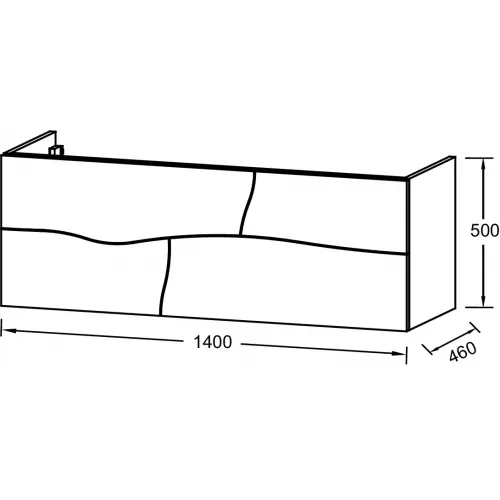 Модуль под раковину Sherwood 140х46х50 см, 4 ящика, натуральный дуб, система push-to-open EB1835RU-P6 Jacob Delafon