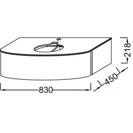 Модуль под раковину Presqu'ile 83х45х21,8 см, 1 ящик, серый антрацит глянцевый EB1106-R-442 Jacob Delafon