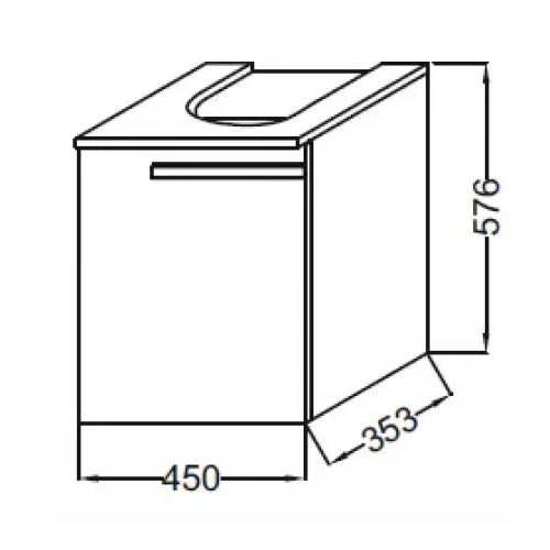 Модуль под раковину Struktura 45х35,3х57,6 см, левосторонний, белый глянцевый EB1397G-N18 Jacob Delafon