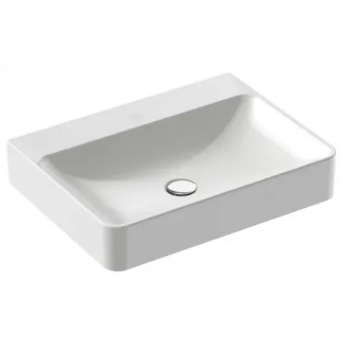 Накладная раковина Vox 60х45х13,5 см, без отверстия для смесителя, с переливным отверстием, санфарфор EVD102-00 Jacob Delafon