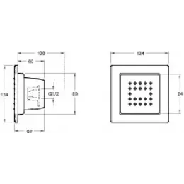 Форсунка для бокового душа WaterTile 22 выпускных отверстия E8003-CP Jacob Delafon