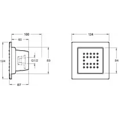 Форсунка для бокового душа WaterTile 22 выпускных отверстия E8003-CP Jacob Delafon